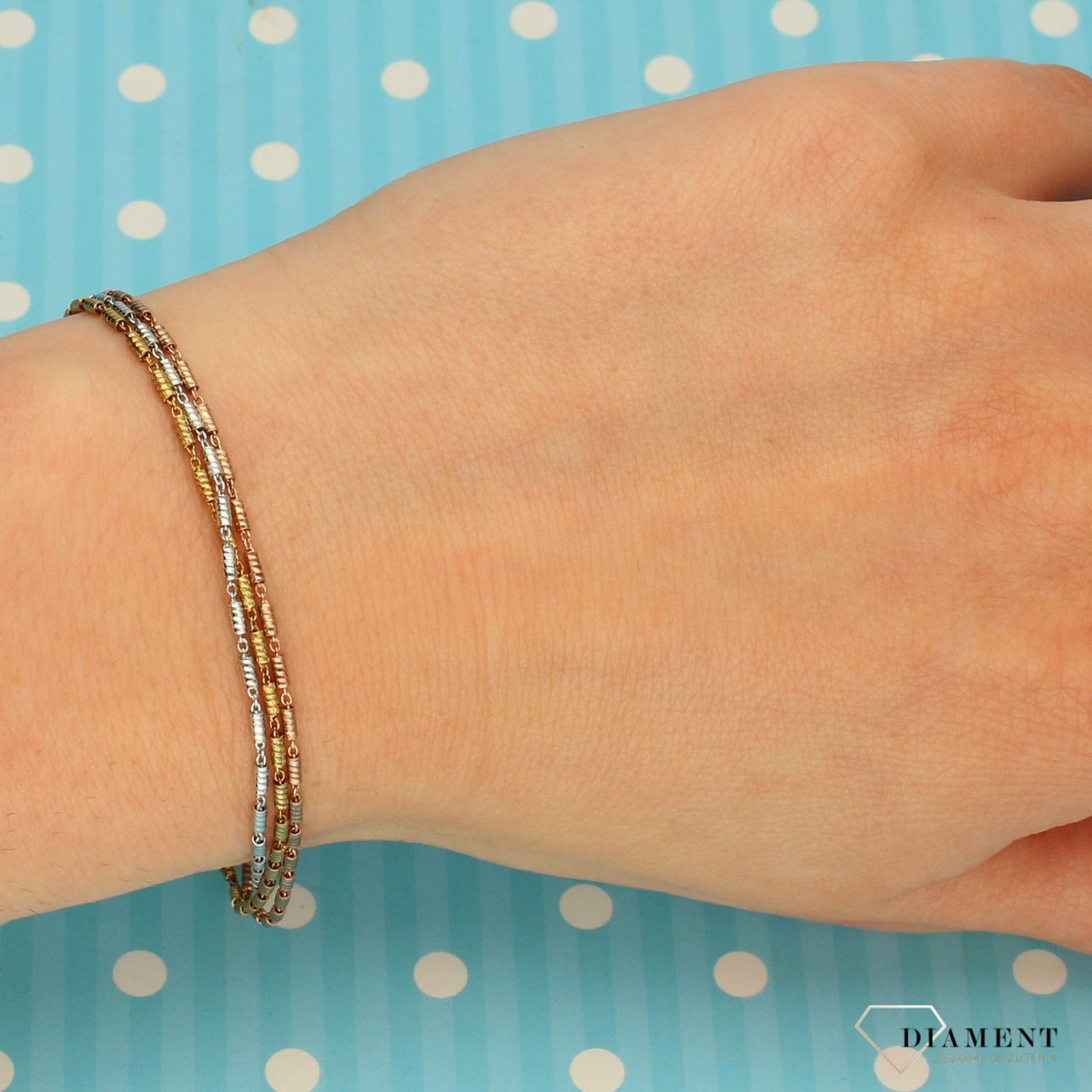 Srebrna bransoletka Fope trzy kolory Z1245 (1).jpg